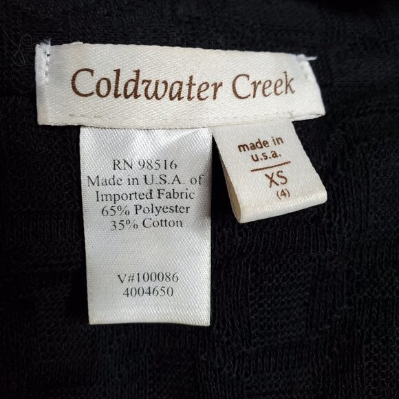 COLDWATER Creek Black Open Front Sleeveless Knit Cardigan Vest Sweater Size XS - Picture 6 of 7